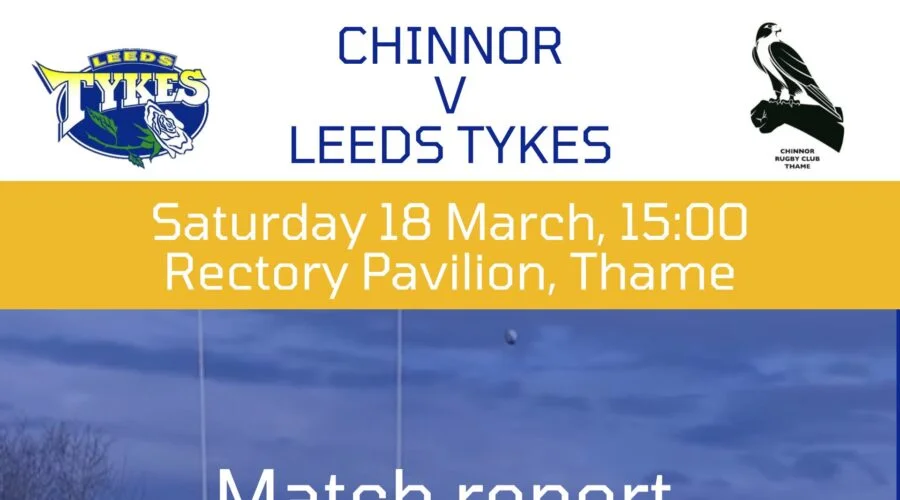Chinnor v Leeds Tykes with logos, Saturday 18 March, 15:00, Rectory Pavilion, Thame, Maxwel-Whiteley watching his conversion