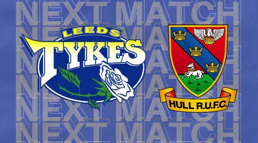 Next match Leeds Tykes Hull RUFC Team logos Saturday 23 Sept 15:00