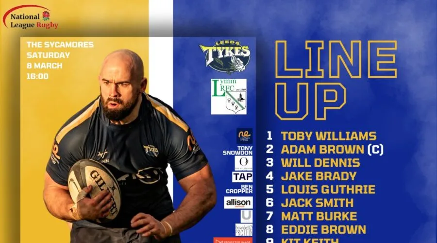 Leeds Tykes team sheet for Saturday 8 March