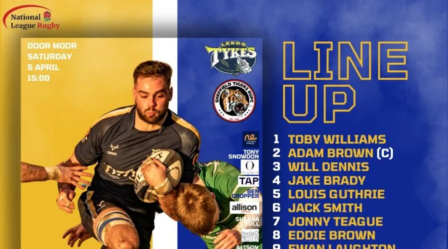Leeds Tykes team sheet for Saturday 22 March