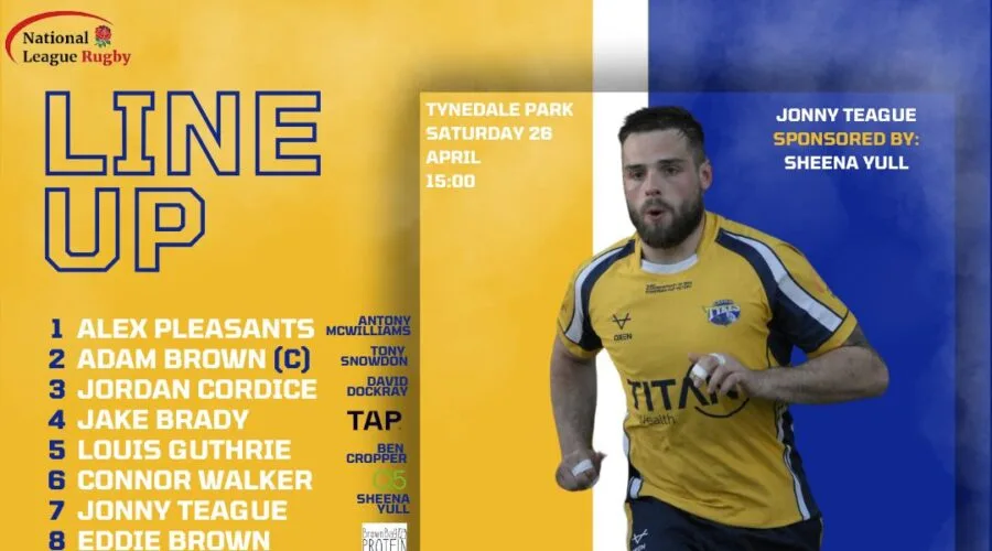 Leeds Tykes line-up 26 April
