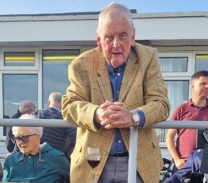 Andy watching Leeds Tykes at Sheffield Tigers with Monica Pickersgill also in shot