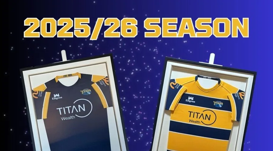 Leeds Tykes 2025/26 shirts in frames
