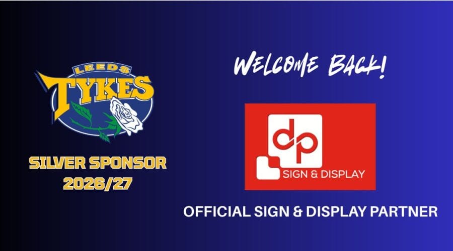 Welcome back DP Sign & Display Silver Sponsor for the 2026-27 season and Tykes' official Sign & Display Partner