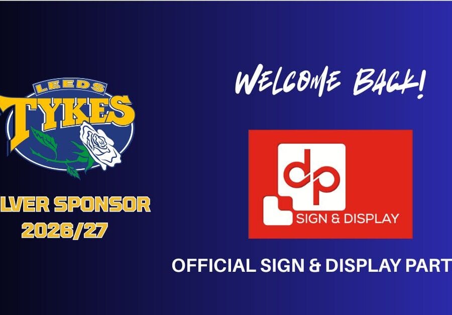Welcome back DP Sign & Display Silver Sponsor for the 2026-27 season and Tykes' official Sign & Display Partner