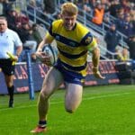 Albert Bradshaw scoring against Rotherham Titans