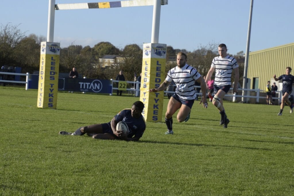 Eliah Chitiyo scoring v Preston Grasshoppers