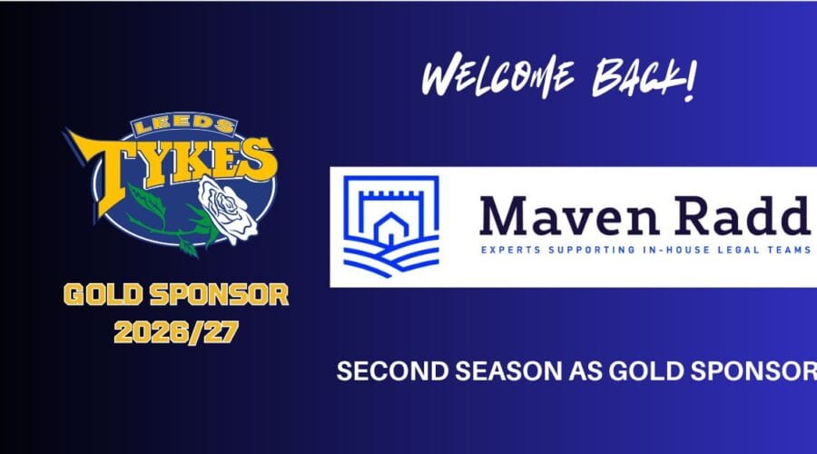 Welcome back Maven Radd Gold Sponsor for the 2026-27 season Leeds Tykes and Maven Radd logos
