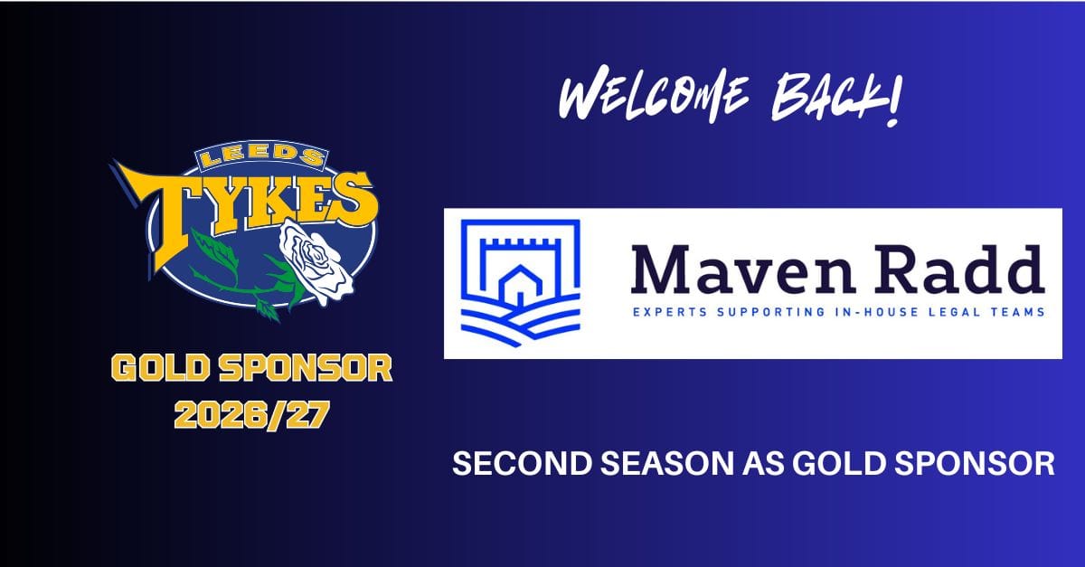 Welcome back Maven Radd Gold Sponsor for the 2026-27 season Leeds Tykes and Maven Radd logos