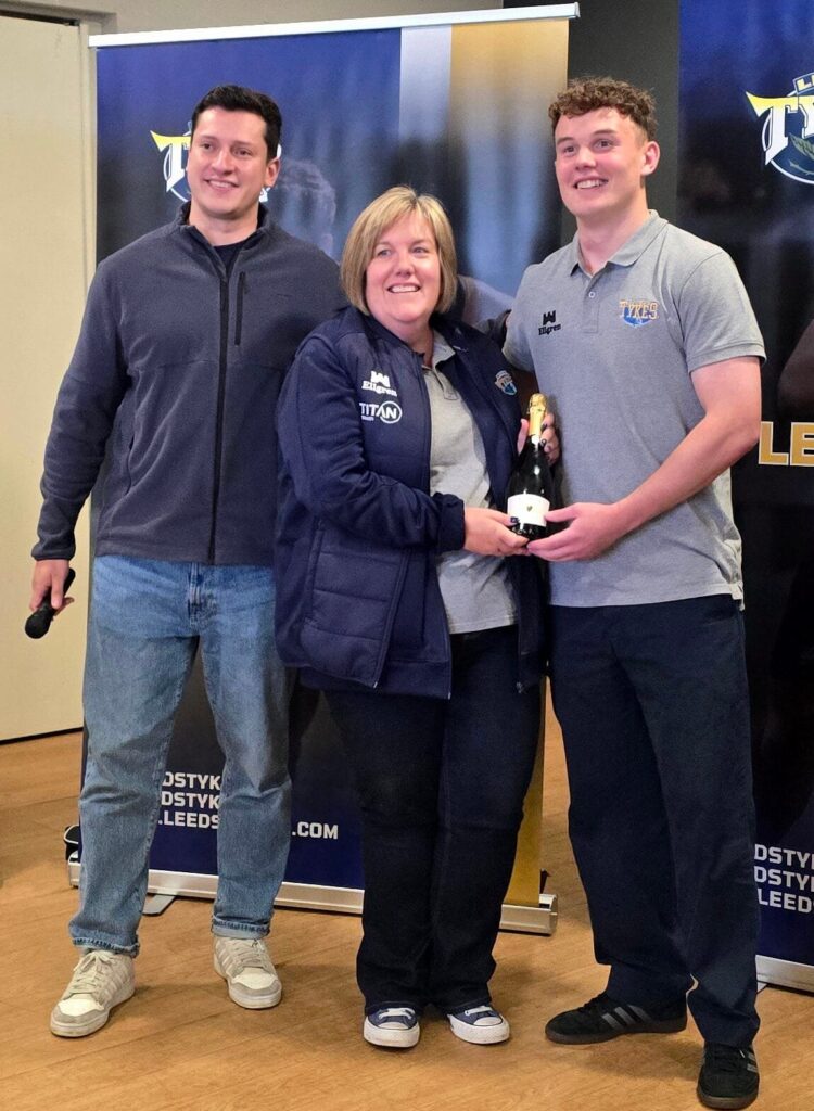 Player of the Match presented by media volunteer Susie Woffinden with Commercial Manager, Rob Crawley