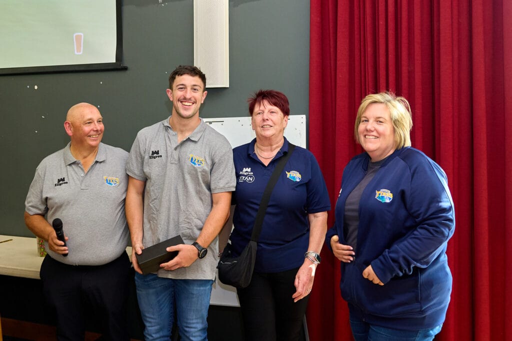 Eddie Crossland was presented with The Colin Cramption Supporters’ Player of the Season 2025/26 