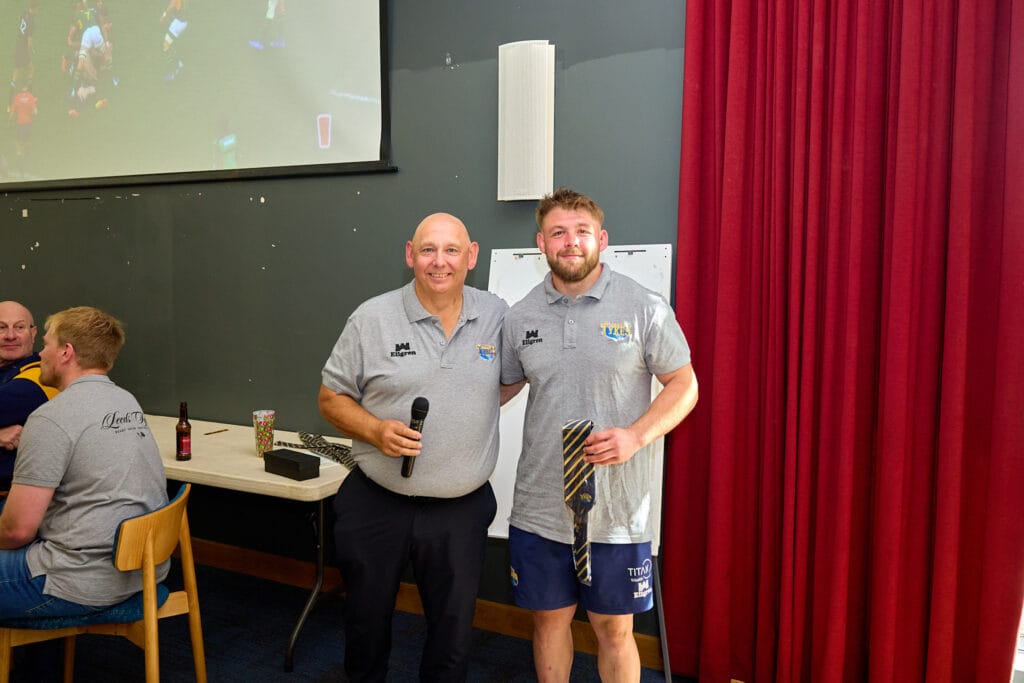 Louis Townsend being presented with his club tie on debut