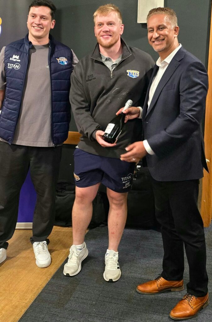 POTM 021026 was presented to Connor Walker by Naeem Aslam of Aagrah